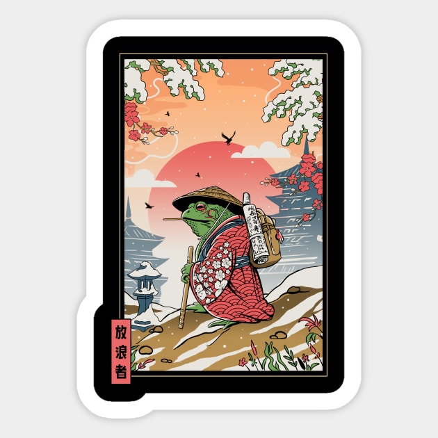 Wandering Toad Ukiyo Sticker by constantine2454